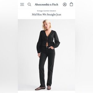 Abercrombie & Fitch Black Straight Leg Jeans